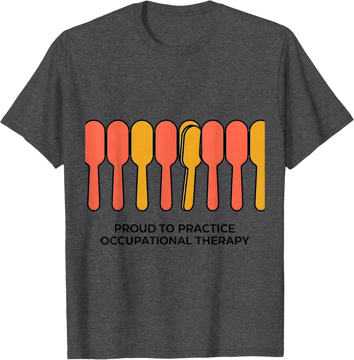 Proud To Practice Occupational Therapy Geometric OT Humor T-Shirt - Dark Heather Grey