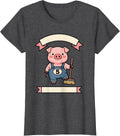 Women's 5 Cute Kawaii Pig Lover Halloween Costume Humor T-Shirt - Dark Heather Grey