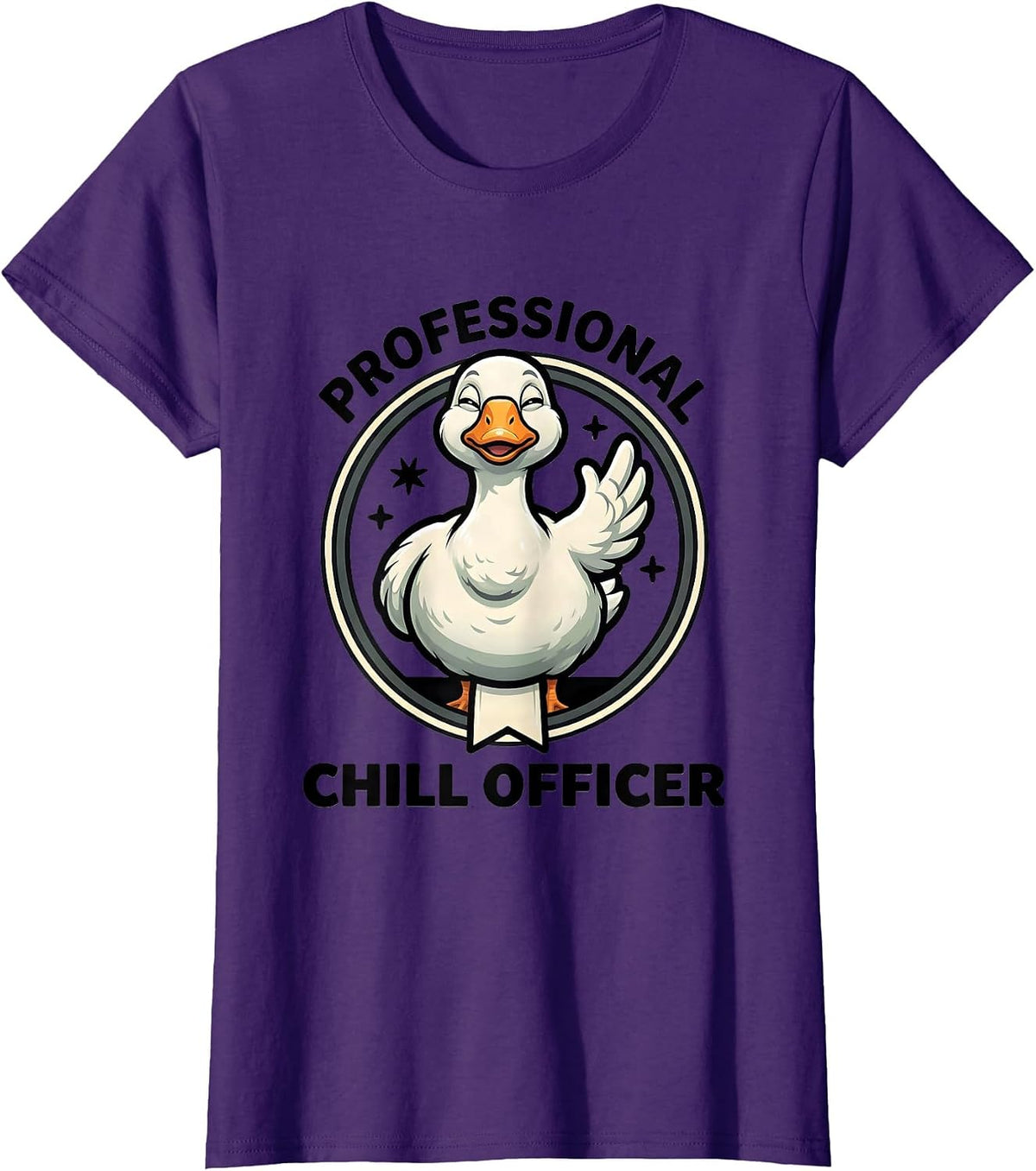 Women's Professional Chill Officer Funny Mental Health Counselor T-Shirt - Purple