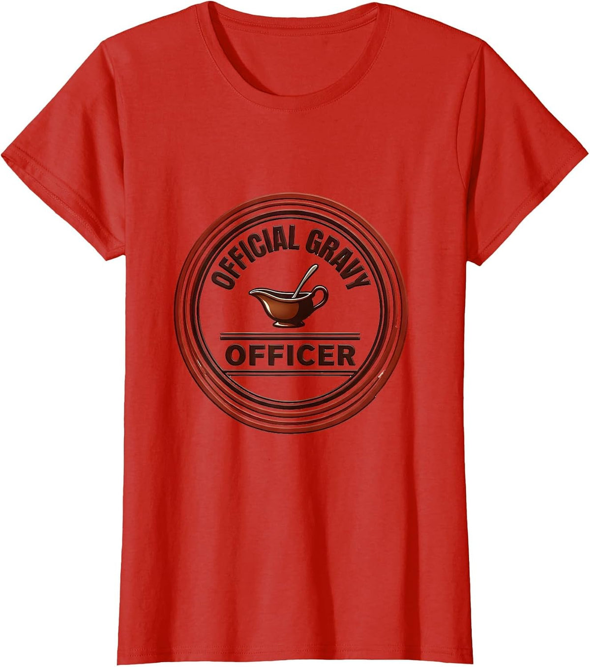 Official Gravy Officer Funny Thanksgiving Family Dinner T-Shirt - Red