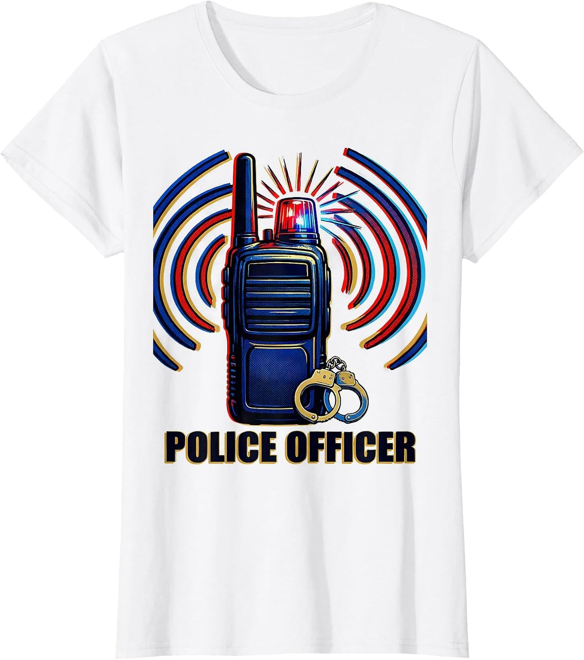 Police Officer Pop Art Halloween Costume Kids Future Cop T-Shirt - White