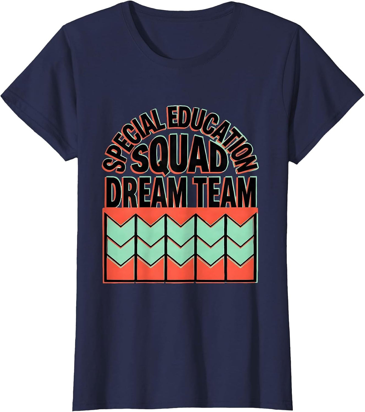 Women's Special Education Squad Dream Team Retro Teacher T-Shirt - Navy Blue
