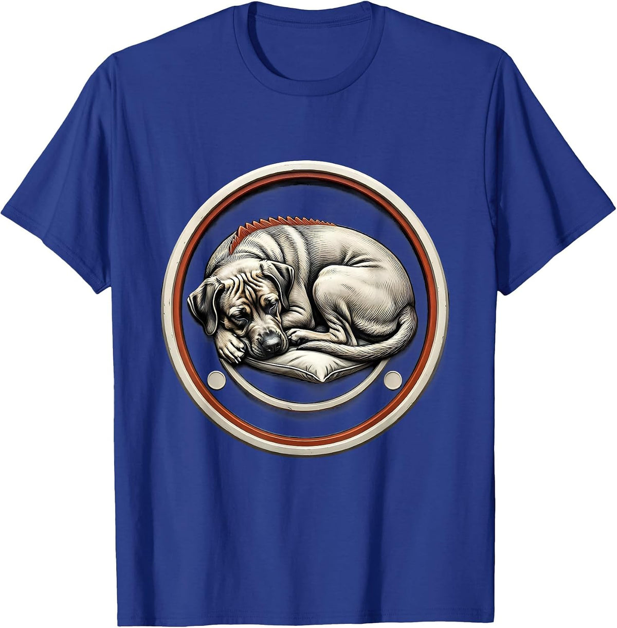 Men's Rhodesian Ridgeback Sleeping Dog Breed Loungewear Gift T-Shirt - Royal Blue