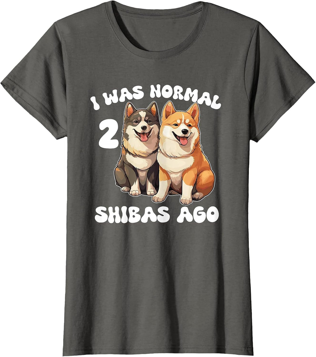 Shiba Inu I was Normal 2 Shibas Ago T-Shirt - Asphalt Grey