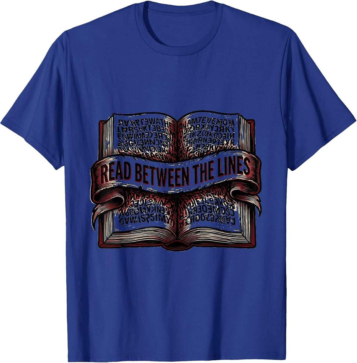 Men's Read Between The Lines Dyslexia Awareness Design T-Shirt - Royal Blue
