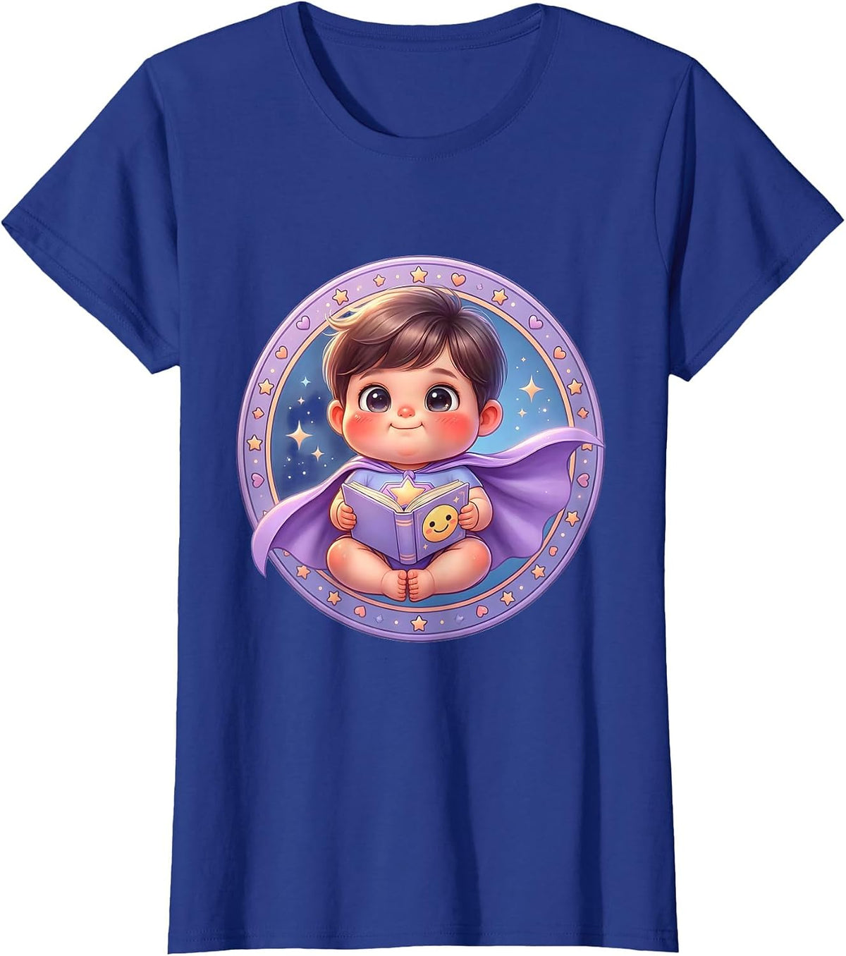 Women's Special Education Superhero Reader Graphic Tee T-Shirt - Royal Blue