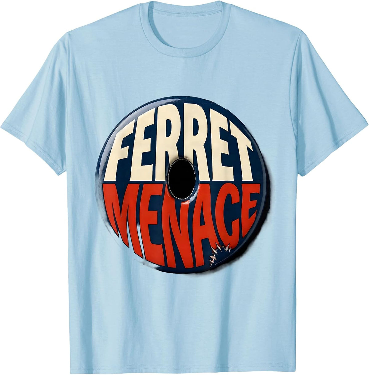 Men's Ferret Menace Funny Ferret Lover Gift Kids T-Shirt - Baby Blue