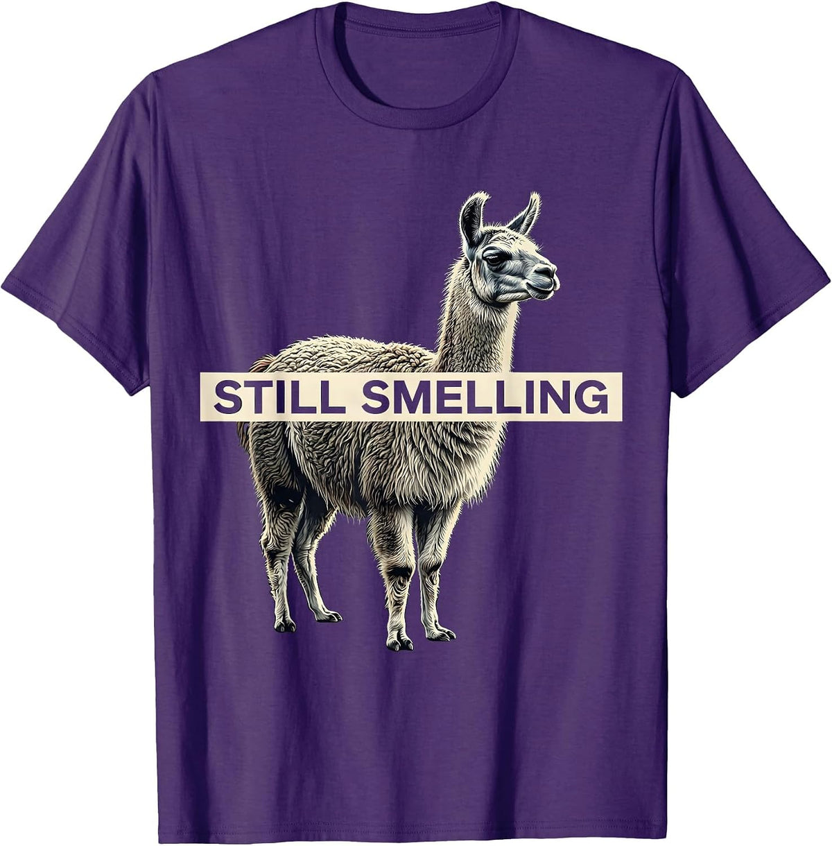 Men's Still Smelling Funny Llama Alpaca Lover Gift T-Shirt - Purple