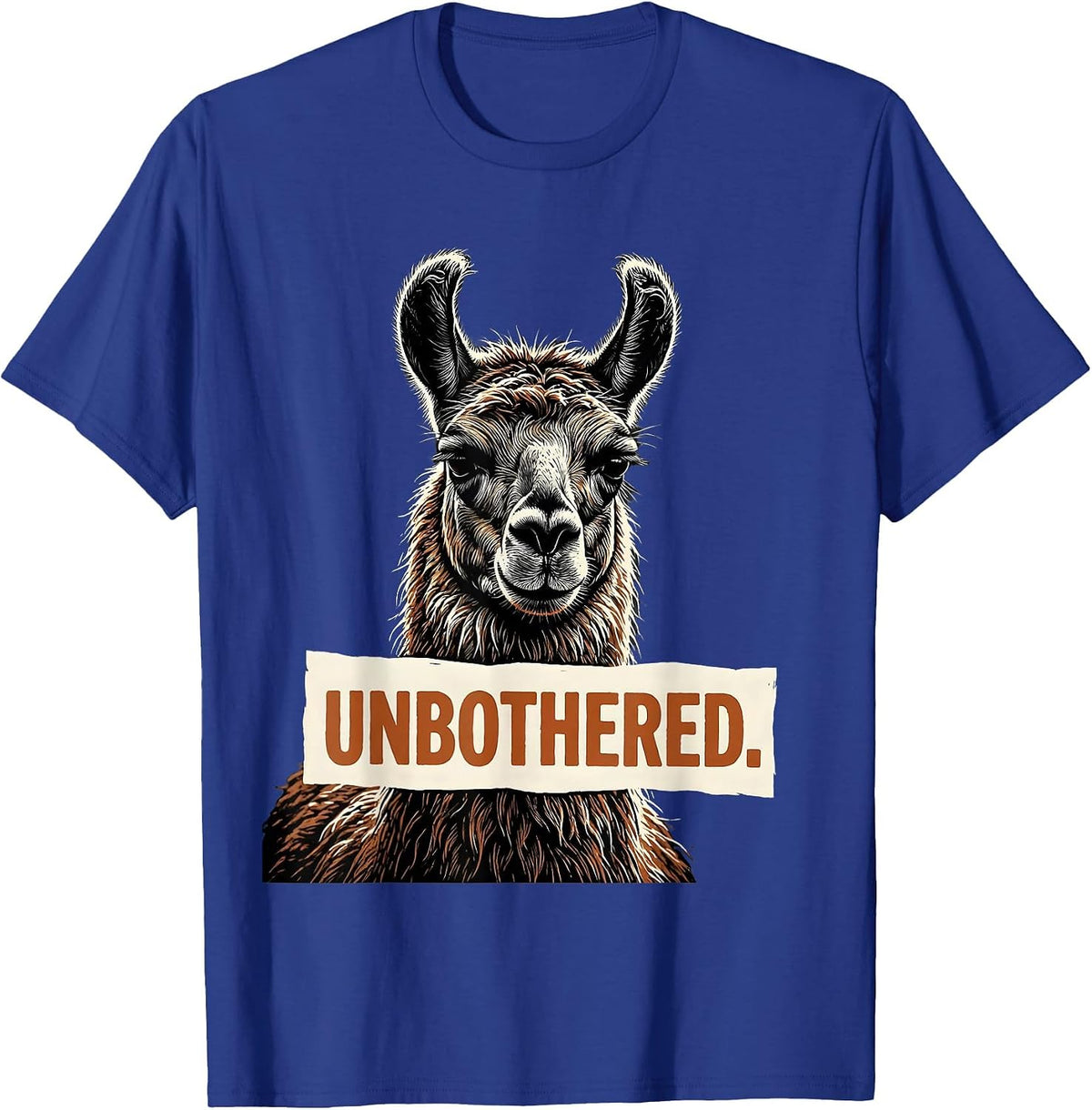 Men's Unbothered Llama Alpaca Funny Animal Lover Humor T-Shirt - Royal Blue