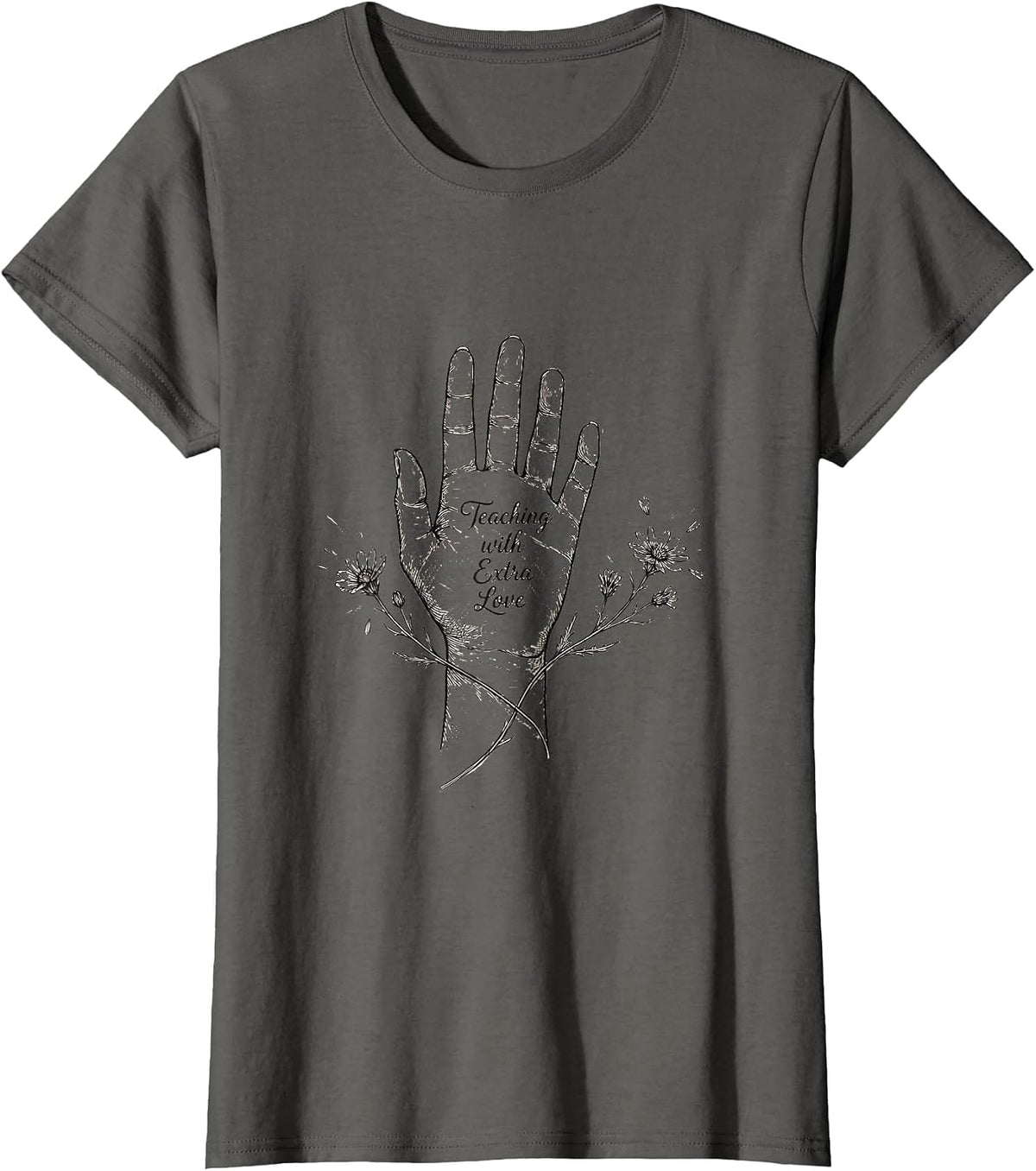Women's Teaching With Extra Love Special Education Design T-Shirt - Asphalt Grey