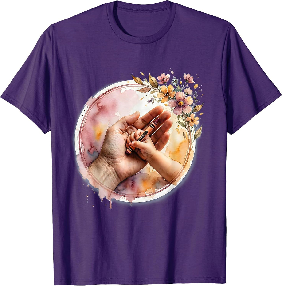 Special Education Teacher Guiding Hand Graphic T-Shirt - Purple