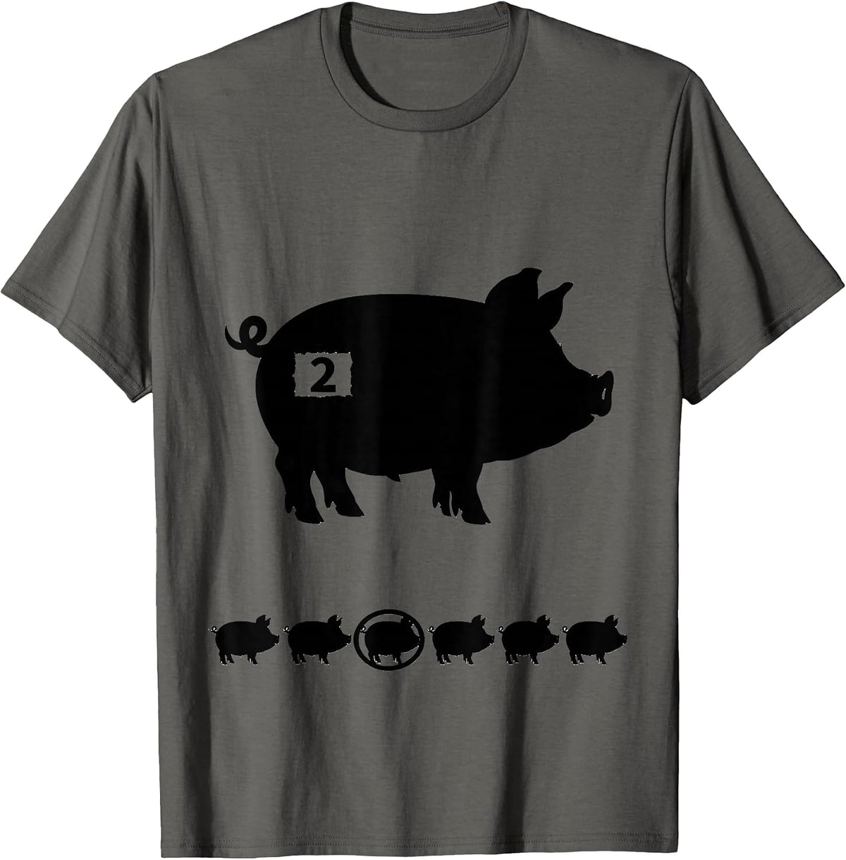 Men's 2 Funny Piglet Halloween Costume Pig Lover Humor T-Shirt - Asphalt Grey