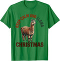Men's Keep Calm And Llama Christmas Vintage Funny Alpaca Lover T-Shirt - Kelly Green