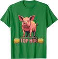 Men's Top Hog Funny Pig Lover Farm Animal Humor T-Shirt - Kelly Green