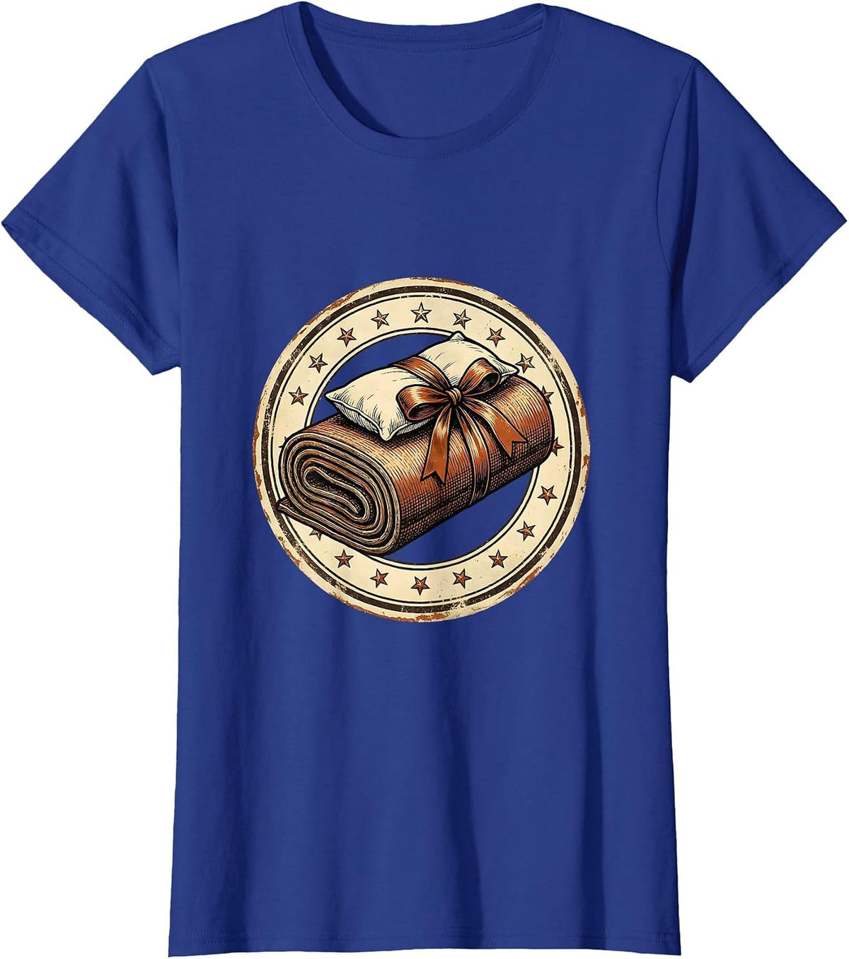 Women's Preschool Teacher Nap Mat Rolled Up Graphic T-Shirt - Royal Blue