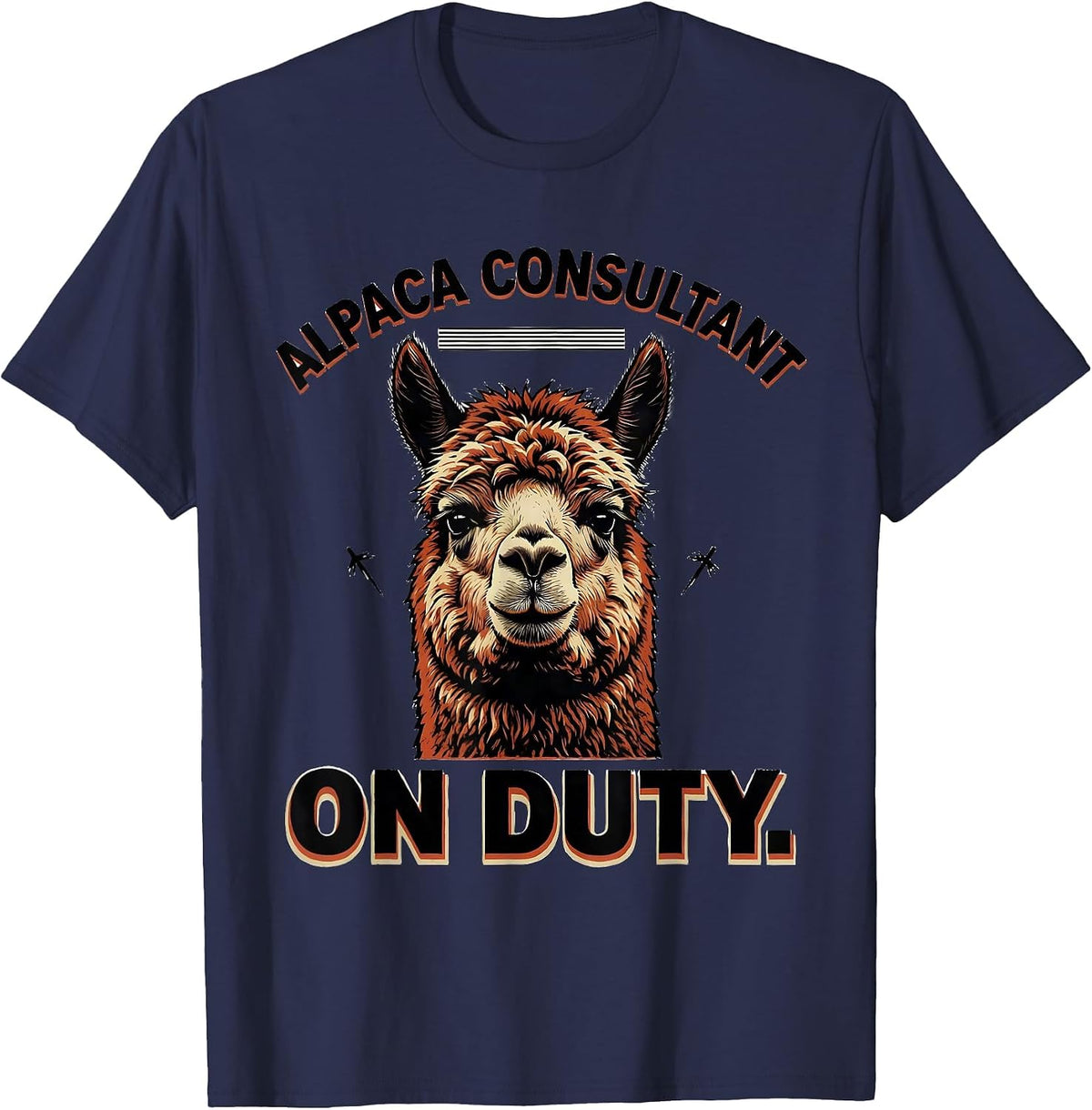 Alpaca Consultant On Duty Funny Alpaca Lover Gift T-Shirt - Navy Blue