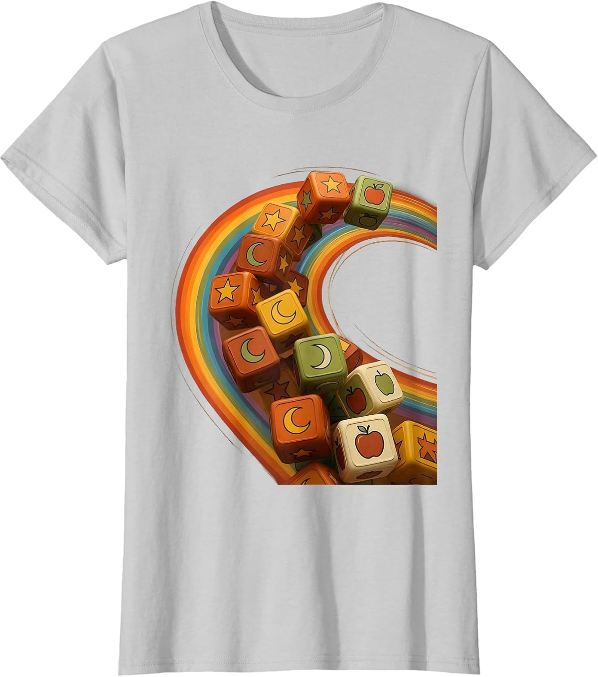 Preschool Teacher Tumbling Alphabet Blocks Graphic T-Shirt - Silver Grey