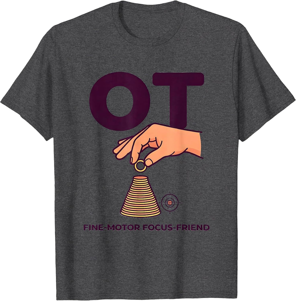 Men's OT Fine-Motor Focus-Friend Occupational Therapy Back T-Shirt - Dark Heather Grey