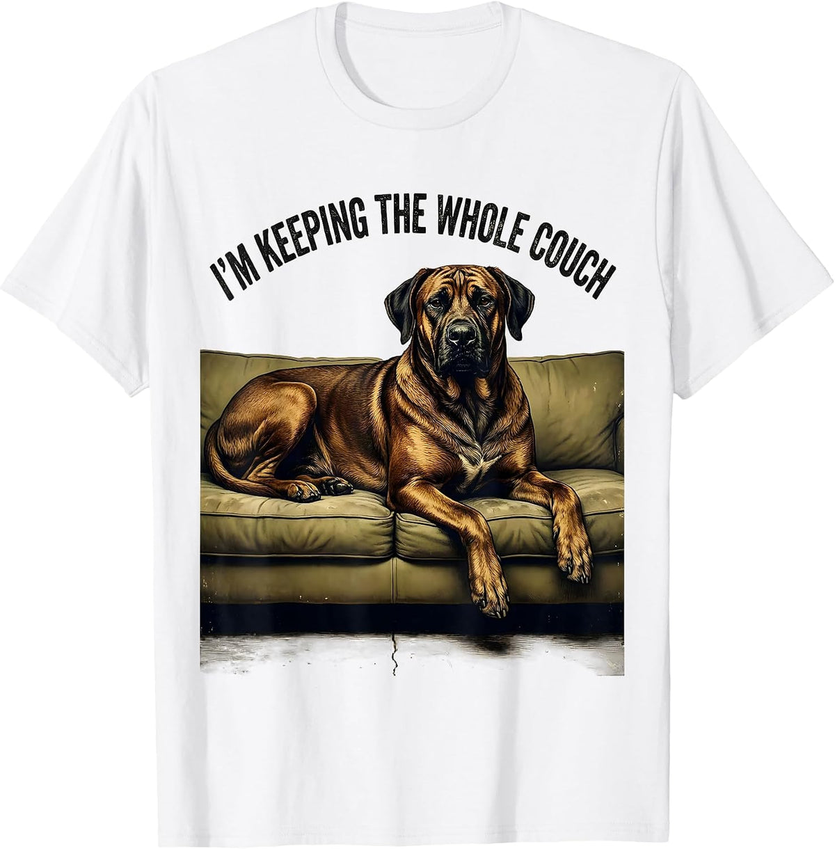 Men's I’m Keeping The Whole Couch Vintage Rhodesian Ridgeback Dog T-Shirt - White