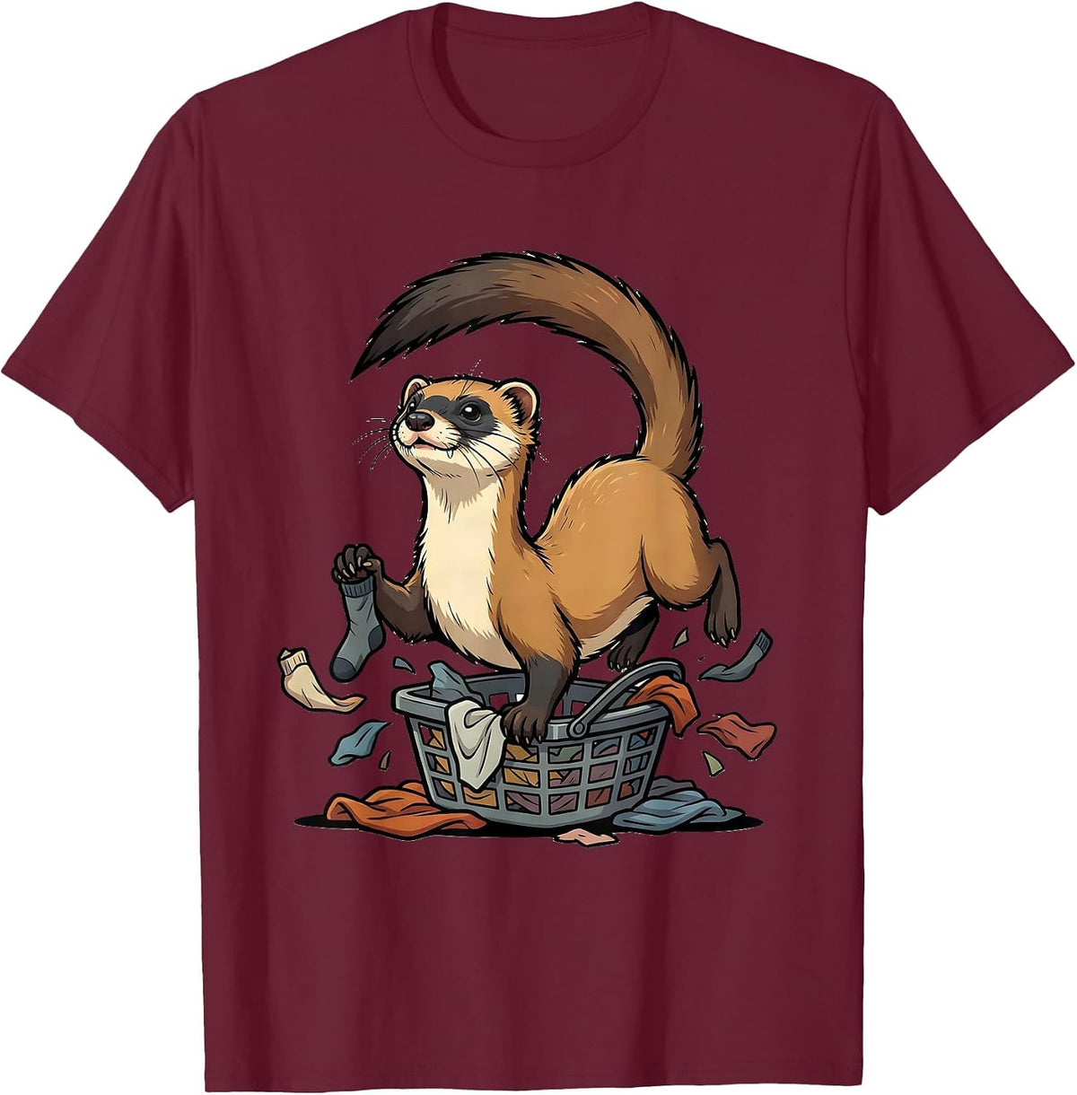 Masked Ferret Triumph Funny Ferret Lover Gift T-Shirt - Burgundy