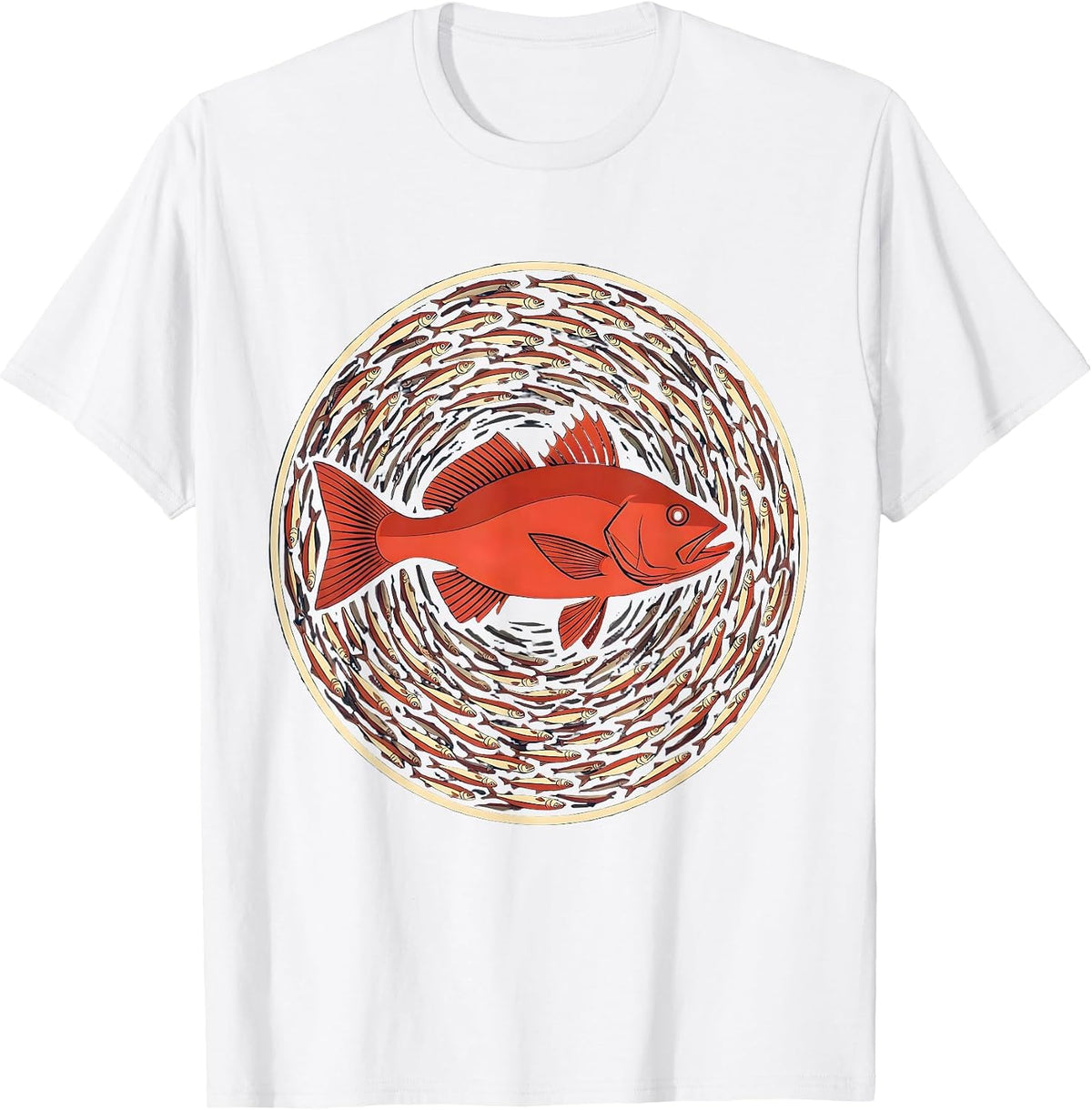 Men's Gulf of Mexico Red Snapper Baitfish Swirl T-Shirt - White