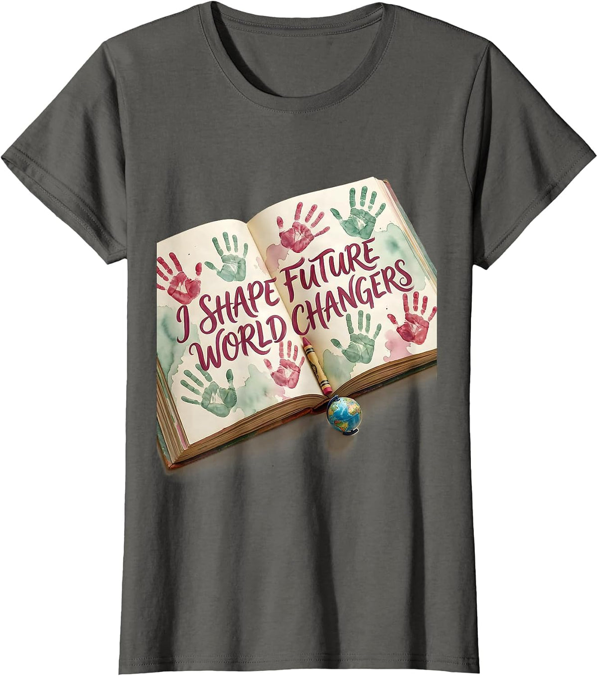 Women's I Shape Future World Changers PreK Teacher T-Shirt - Asphalt Grey