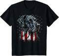 USA 4th of July Great Dane on Patriotic American Great Dane T-Shirt - Black