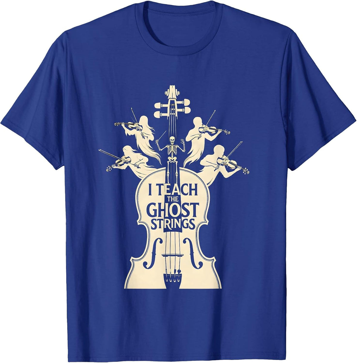 I Teach The Ghost Strings Funny Music Teacher Halloween T-Shirt - Royal Blue