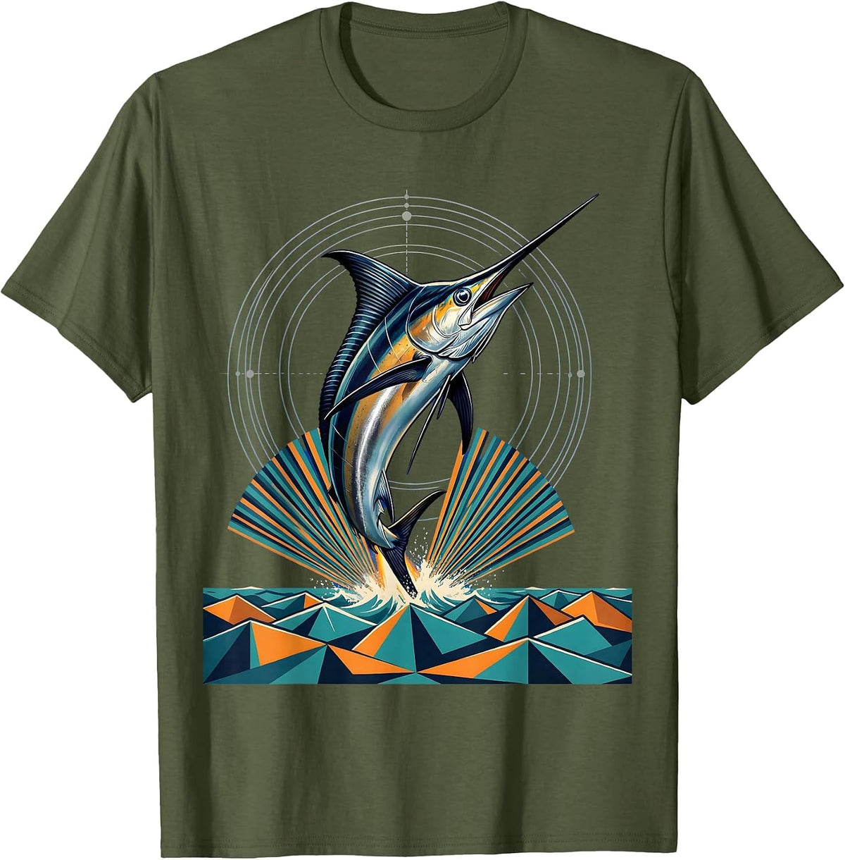 Men's Gulf of America Mahi-Mahi Explosion Graphic T-Shirt - Olive Green