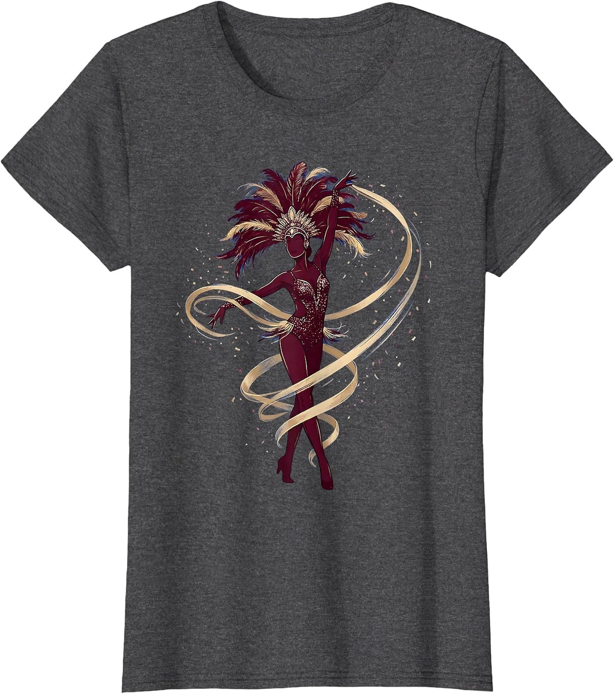 Women's Showgirl Confetti Rain Solo Dancer Graphic T-Shirt - Dark Heather Grey