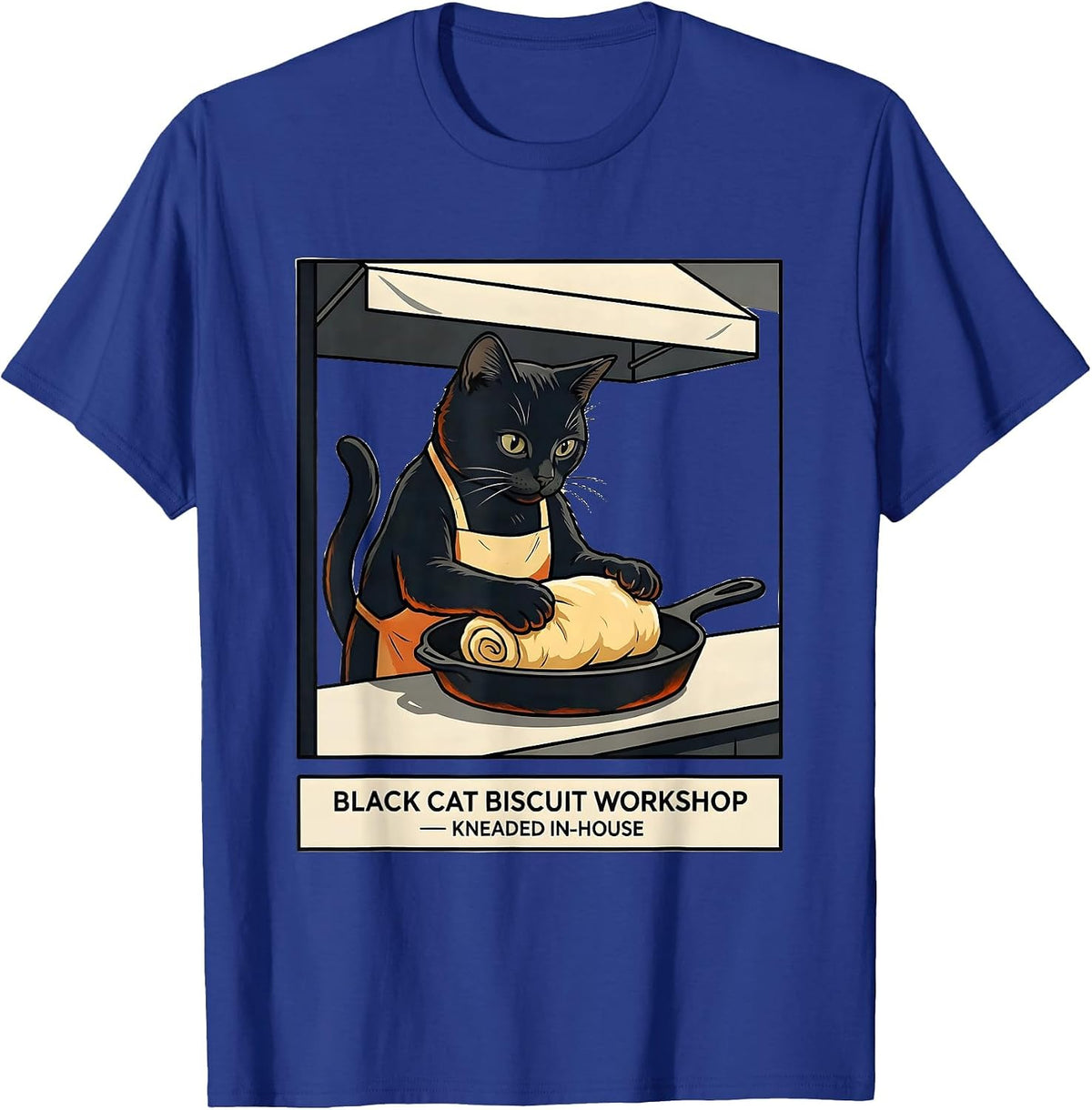 Black Cat Biscuit Workshop Kneaded In-House Cat Lover T-Shirt - Royal Blue