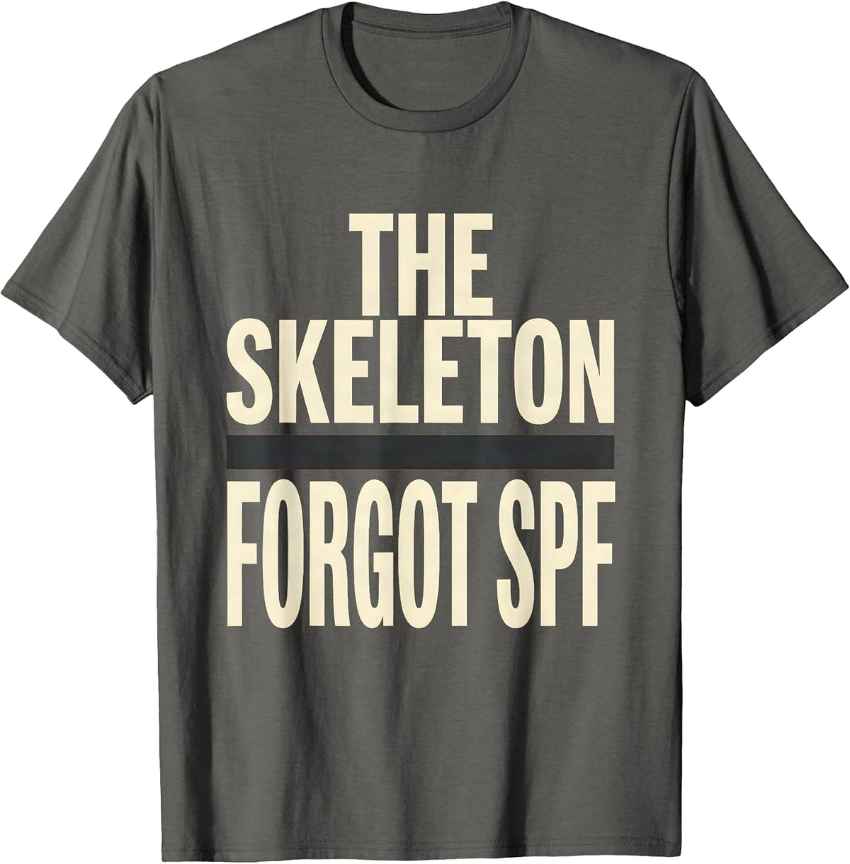 Men's The Skeleton Forgot SPF Funny Dermatology Halloween Skin T-Shirt - Asphalt Grey