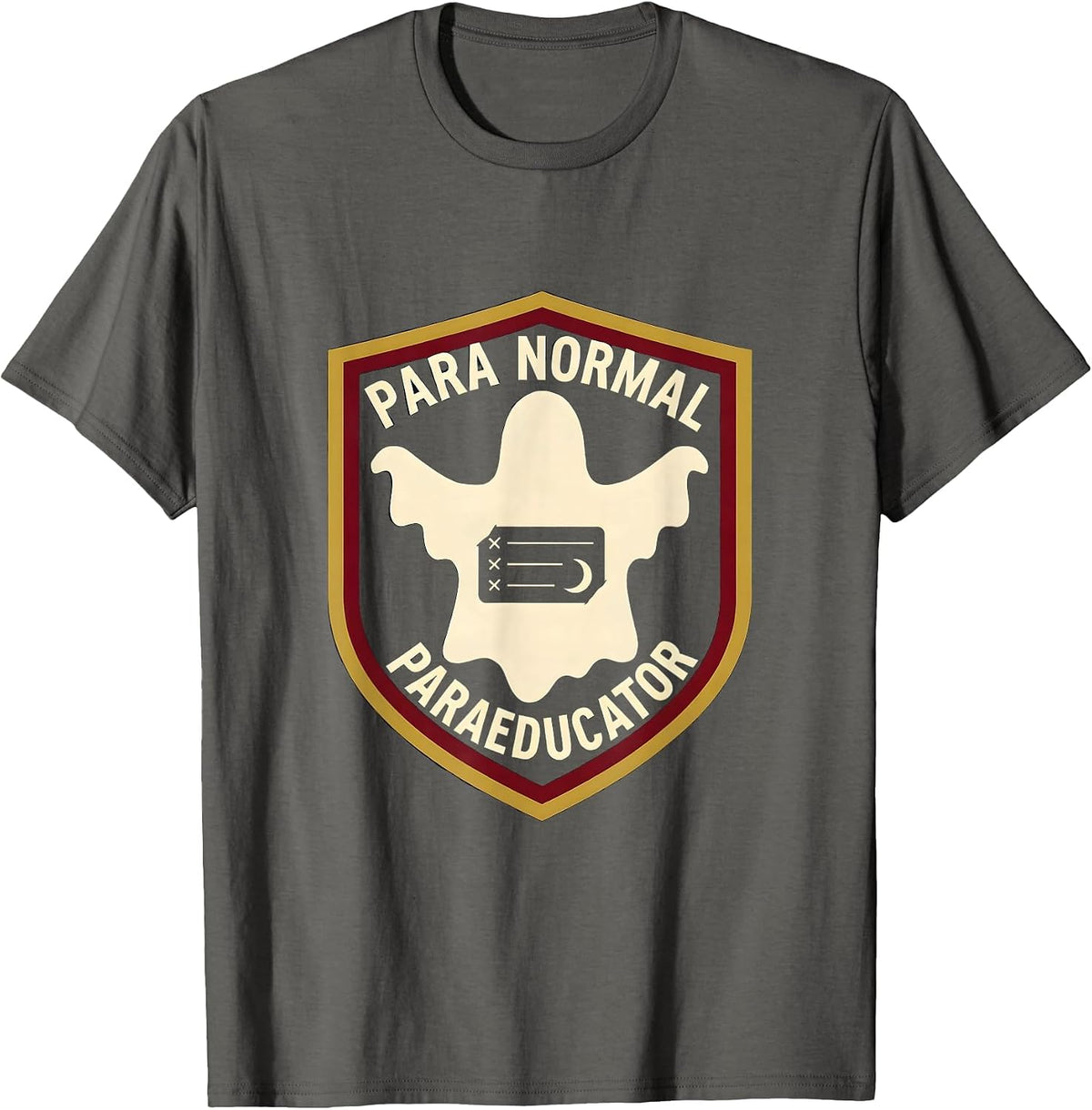 Para Normal Paraeducator Ghost Sped Teacher Halloween T-Shirt - Asphalt Grey