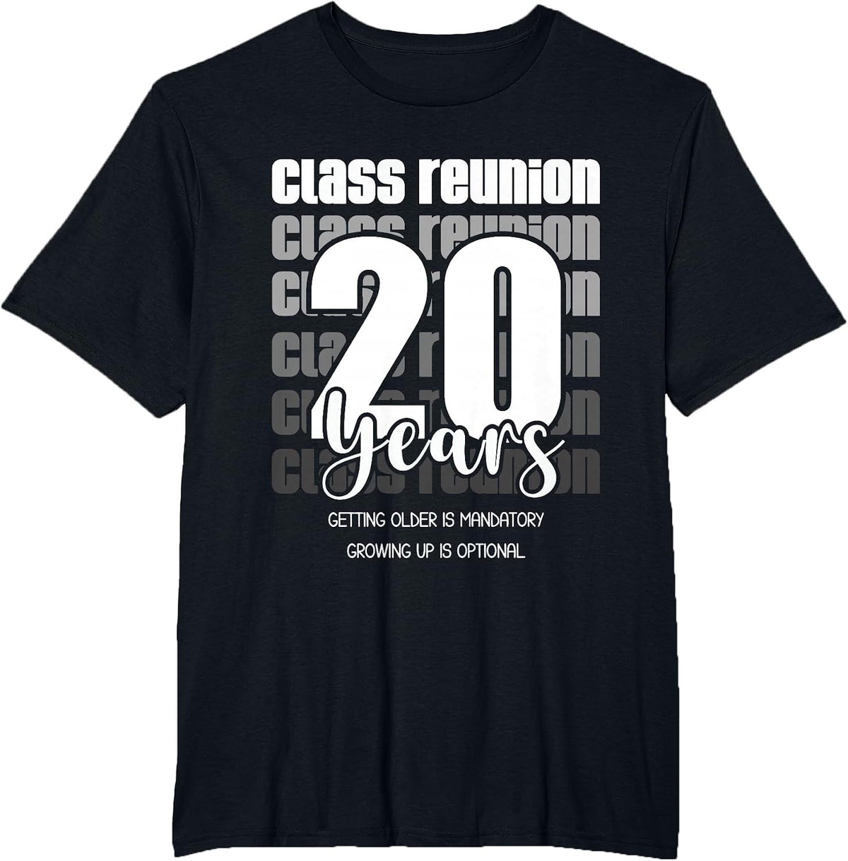 Class Reunion 20 Years 20th Celebration Tees T-Shirts for Classmates Friends Matching Party - Black