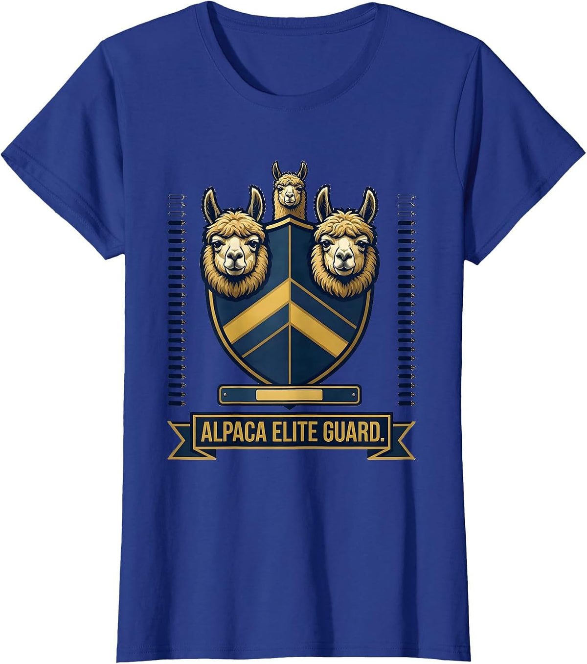 Women's Alpaca Elite Guard Funny Alpaca Lover Animal Humor Gift T-Shirt - Royal Blue