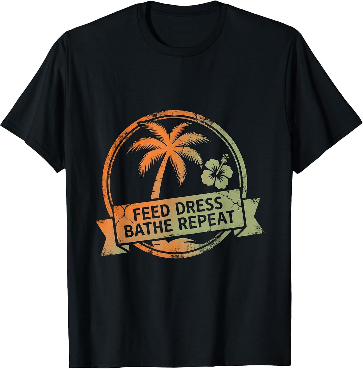 Men's Feed Dress Bathe Repeat Occupational Therapy Design T-Shirt - Black