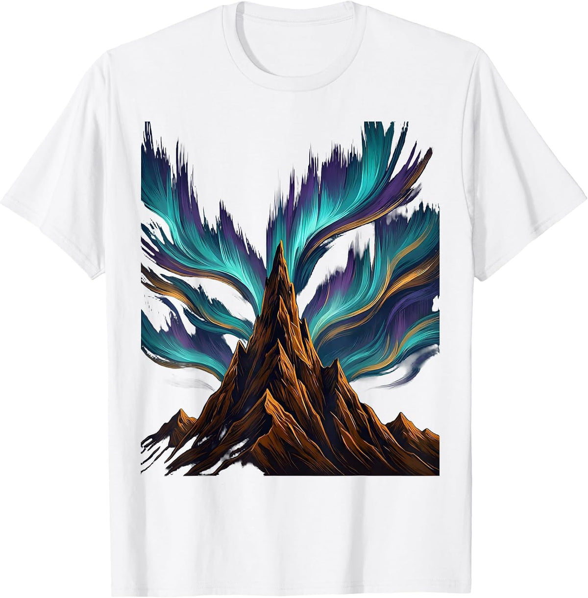 Men's Autism Awareness Northern Lights Mountain Peak T-Shirt - White