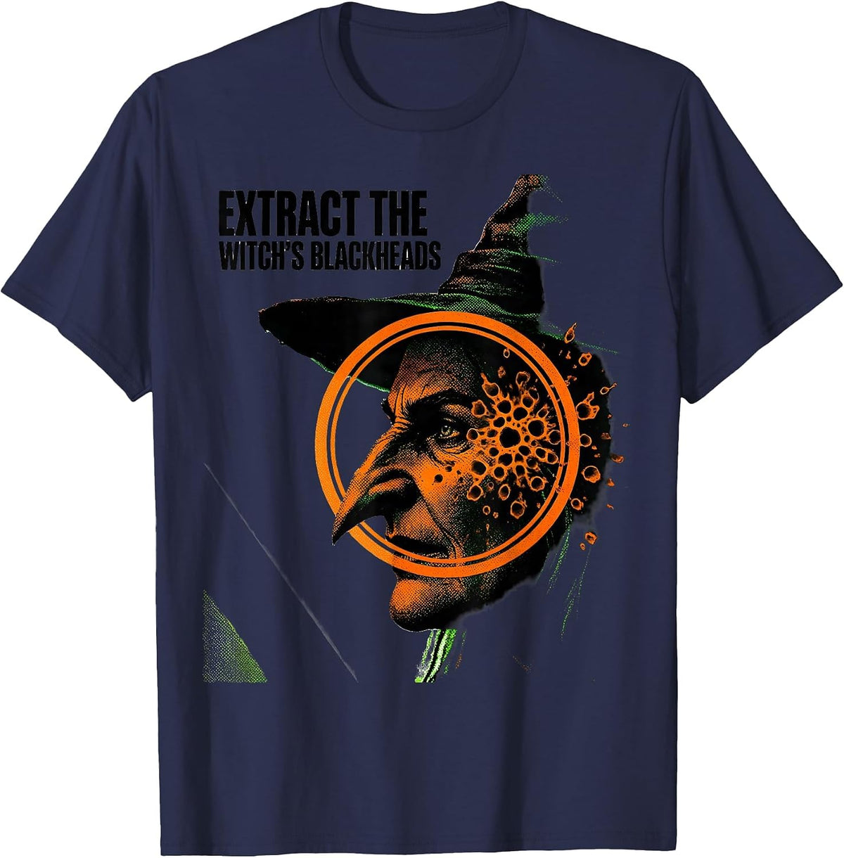 Extract The Witch's Blackheads Funny Dermatology Halloween T-Shirt - Navy Blue