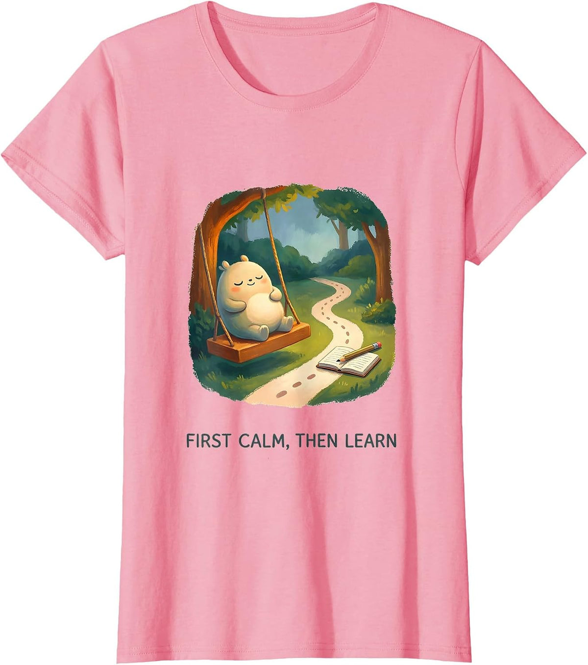 Women's First Calm Then Learn Storybook Occupational Therapy Sensory T-Shirt - Pink