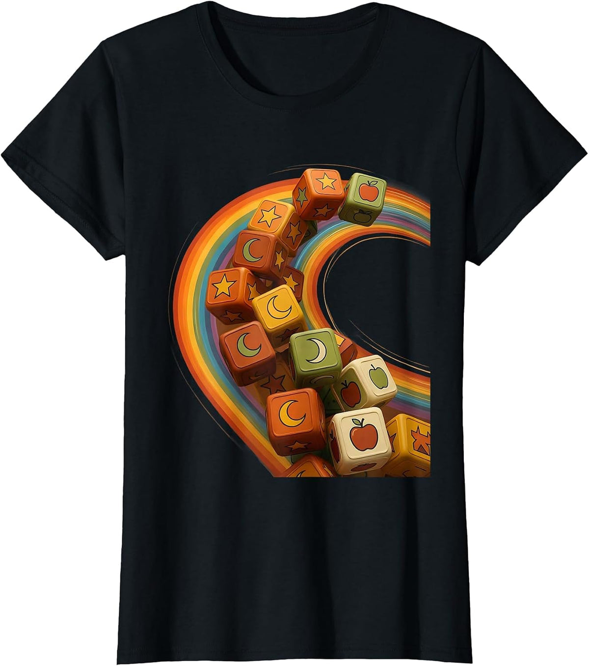 Preschool Teacher Tumbling Alphabet Blocks Graphic T-Shirt - Black