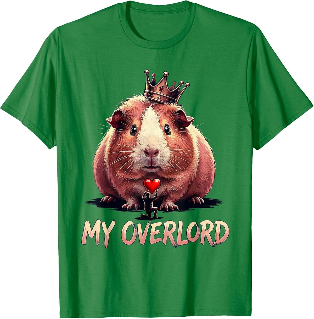 Men's Guinea Pig Crowned Farm Animal Humor Gift T-Shirt - Kelly Green