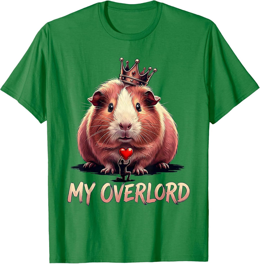 Men's Guinea Pig Crowned Farm Animal Humor Gift T-Shirt - Kelly Green