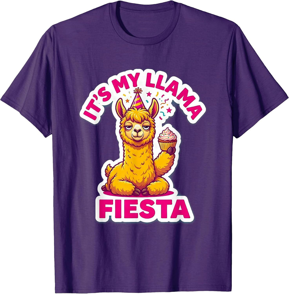 It's My Llama Fiesta Funny Llama Alpaca Humor T-Shirt - Purple
