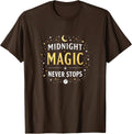 Midnight Magic Never Stops New Years Eve Design T-Shirt - Brown