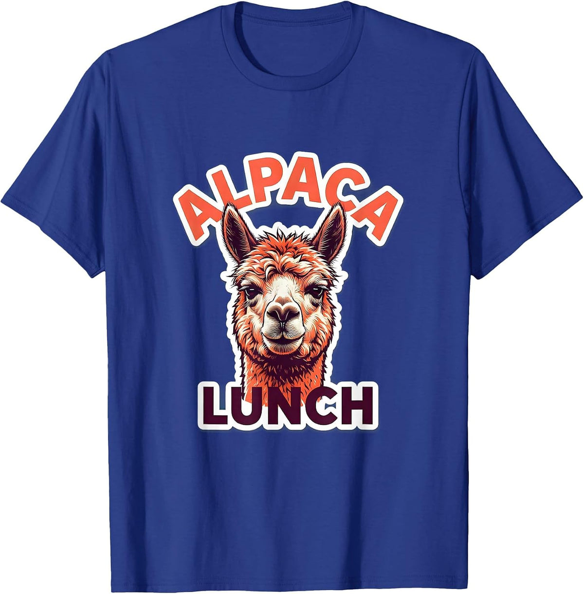Alpaca Lunch Funny Alpaca Squad Humor Sticker Style T-Shirt - Royal Blue