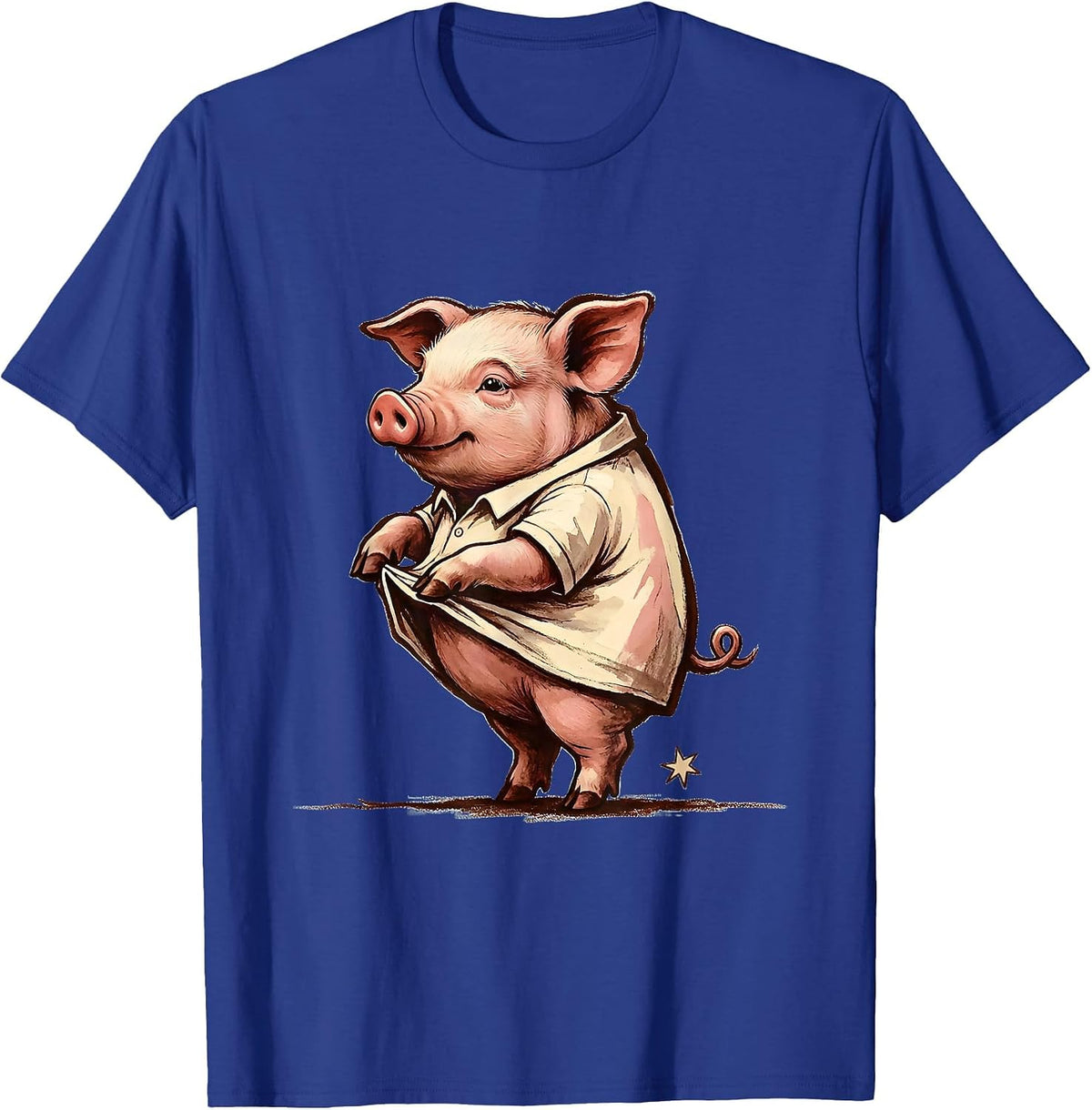 Cheerful Piglet Storybook Pig Lover Halloween Costume T-Shirt - Royal Blue
