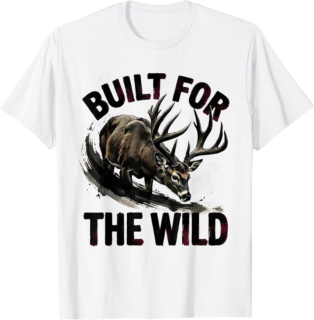 Men's Built for the Wild Hunting Graphic Design T-Shirt - White