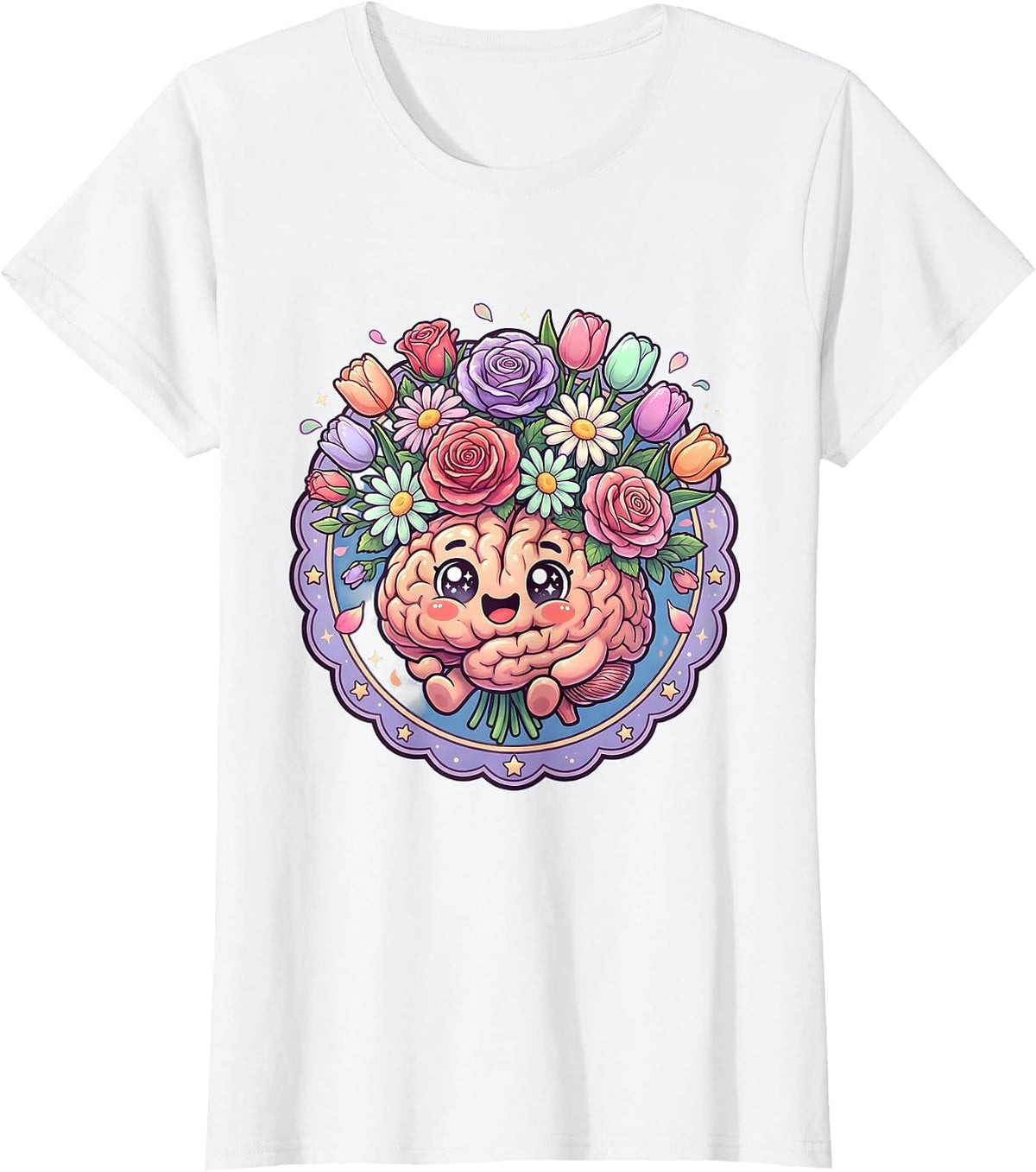 Special Education Floral Brain Bloom Graphic T-Shirt - White