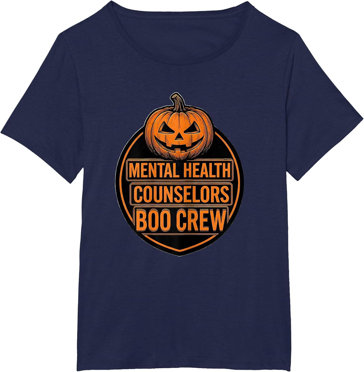 Women's Mental Health Counselors Boo Crew Halloween Matching T-Shirt - Navy Blue