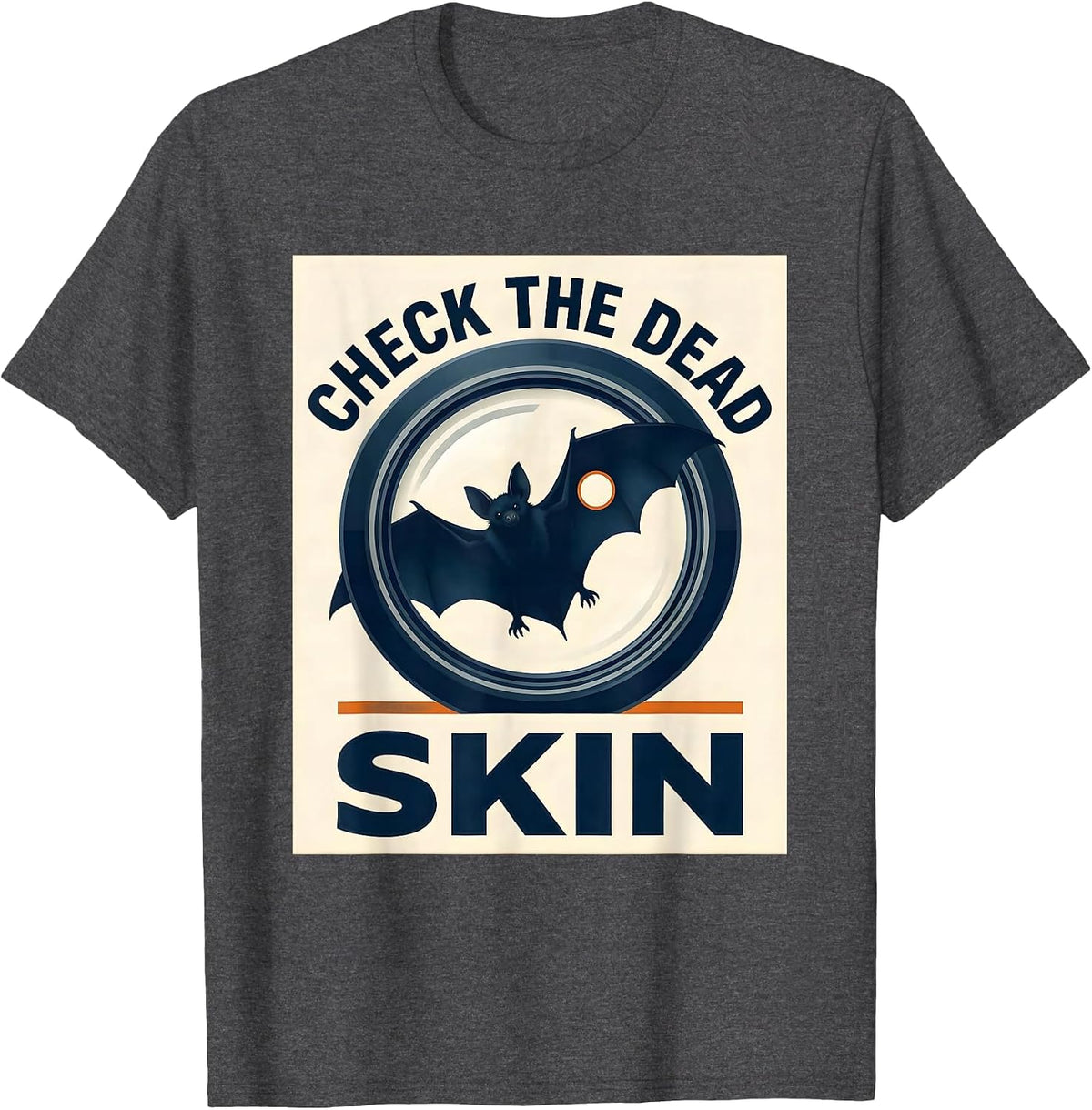 Check The Dead Skin Dermatology Halloween Esthetician Humor T-Shirt - Dark Heather Grey